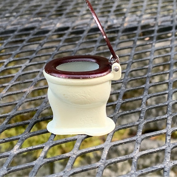🤩3/$20 Vintage Mini Dollhouse Toilet White Brown Tootsietoy Cast Metal Iron - Picture 3 of 15